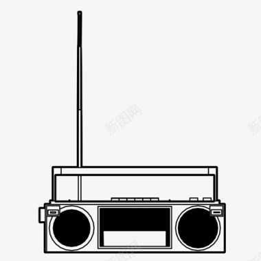 旧式电台收音机音乐调谐器电台图标图标