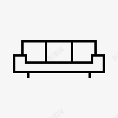 大沙发床家具放松图标图标