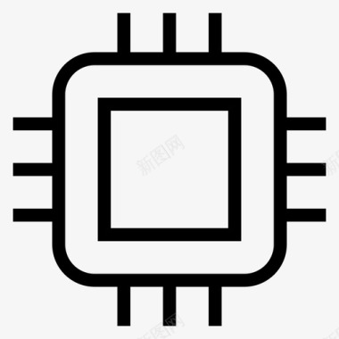 双核处理器cpu芯片计算机图标图标