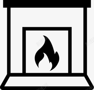 室内壁炉烟囱火炉图标图标