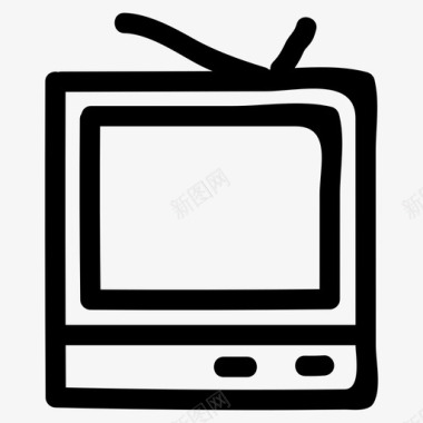 手绘科学素材电视设备电影图标图标