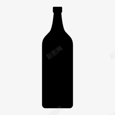 无标签的瓶子饮料葡萄酒图标图标