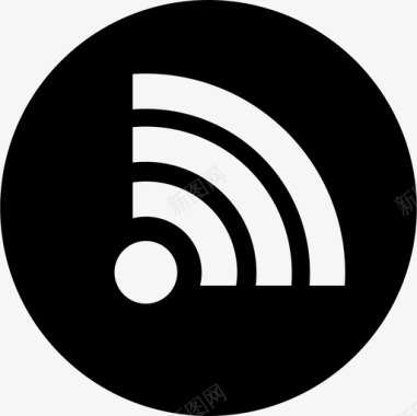 信号wifi透明圆形黑色基本电脑图标图标