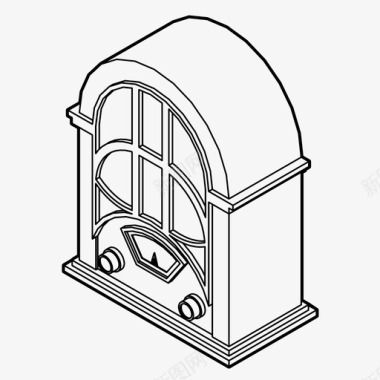 旧式电台收音机音乐调谐器电台图标图标