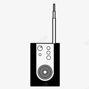 复古指示牌收音机音乐调谐器电台图标图标