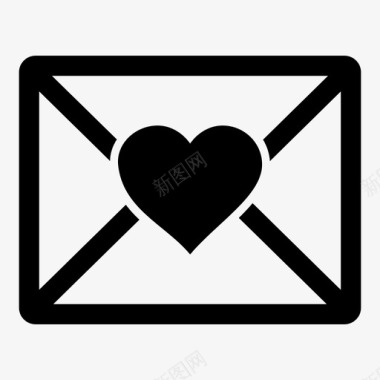 情人节的情书情书电子邮件信封图标图标