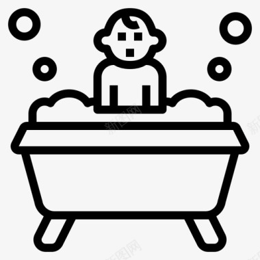 儿童泡浴婴儿浴儿童卫生图标图标