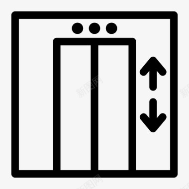 黄色下降箭头电梯箭头下降图标图标