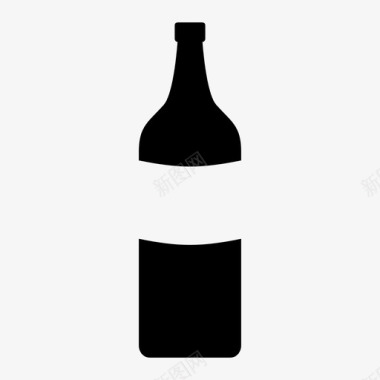 有标签的瓶子啤酒葡萄酒图标图标