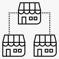 店铺连锁特许经营商业连锁图标高清图片