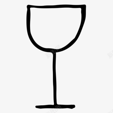 酒杯酒素描图标图标
