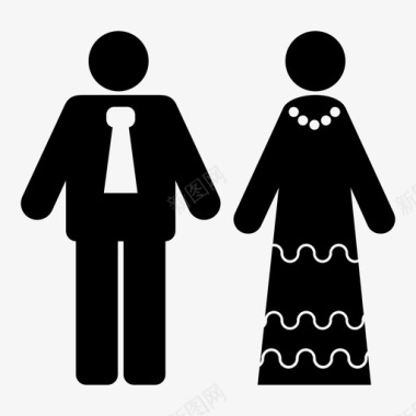新婚夫妇夫妻婚姻图标图标