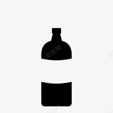 有标签的瓶子杜松子酒小酒图标图标