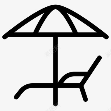 沙滩伞椅子休息室图标图标