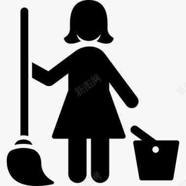 清洁工工人女工图标图标