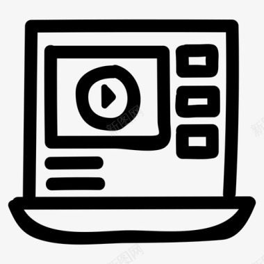儿童游乐场视频笔记本电脑视频营销扩音器图标图标