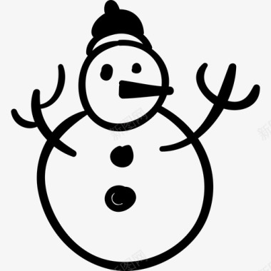 圣诞雪人雪人手绘圣诞节图标图标