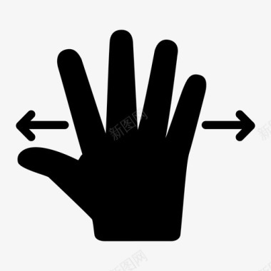 五个手指放大交互触摸手势图标图标