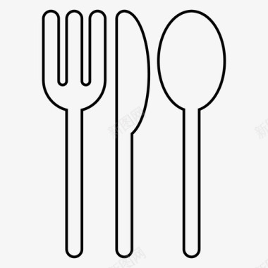刀叉和勺子餐具刀叉图标图标