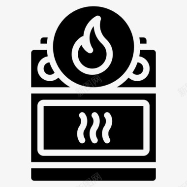 烤箱热炊具烹饪图标图标