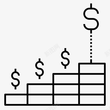 道路导向牌成功的脚步金融金钱图标图标