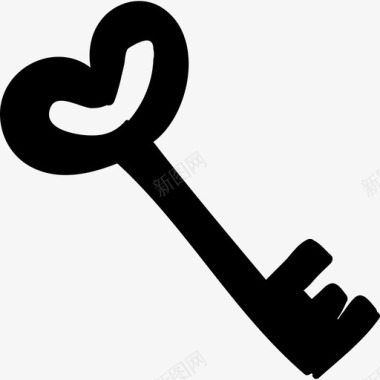 爱情钥匙标牌圣瓦伦丁装的图标图标