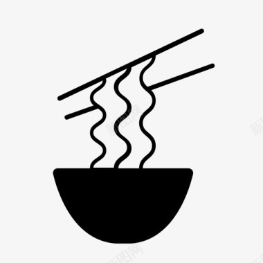 拉面碗筷子面条图标图标