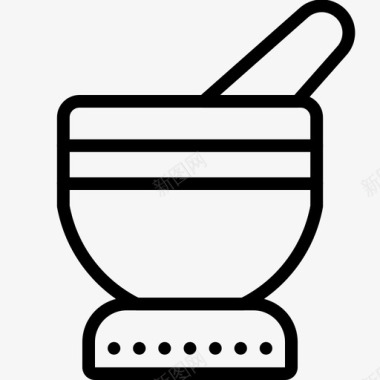 杵和臼厨房搅拌机图标图标