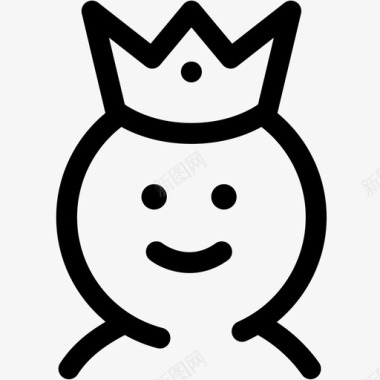 快乐小孩国王皇冠君主图标图标
