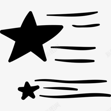 流星星座手绘圣诞图标图标