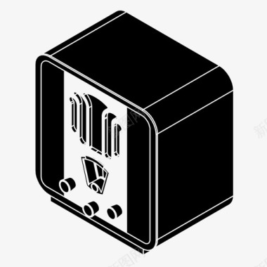 晶体收音机音乐调谐器电台图标图标