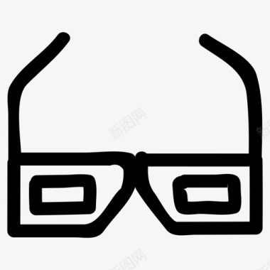 手绘3d小人图片3d眼镜安全夏季图标图标