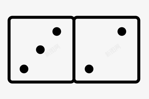 多米诺骨牌圆点数字图标图标