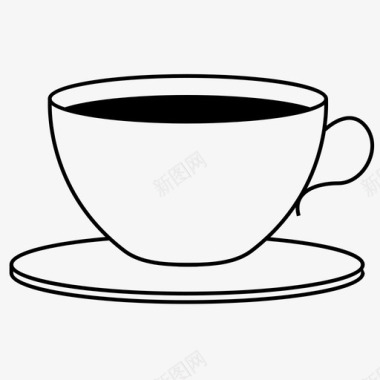 满杯咖啡茶图标图标