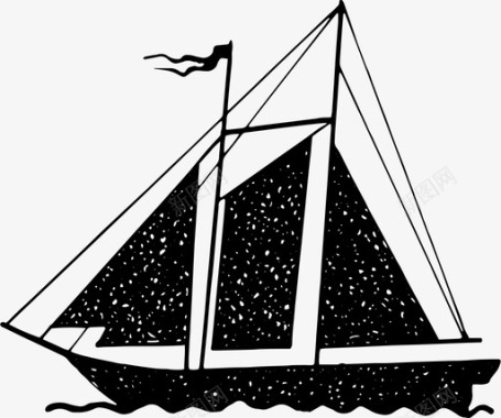 帆船豪华游艇游船图标图标