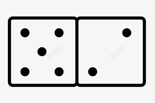 多米诺骨牌圆点数字图标图标