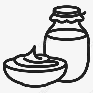 罐装酸奶油罐装奶制品图标图标