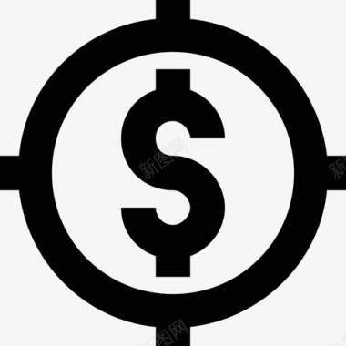 美元小图标营销十字线货币图标图标