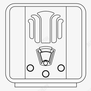 勋章复古收音机音乐调谐器电台图标图标