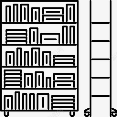 图书馆海报图书馆书籍梯子图标图标