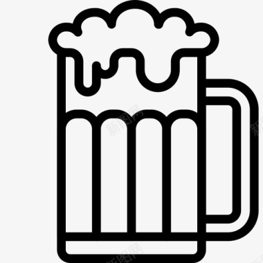 轮廓一品脱麦芽酒啤酒饮料图标图标