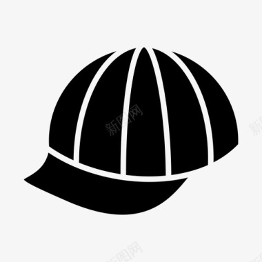 黑色帽子帽子棒球帽时尚帽图标图标