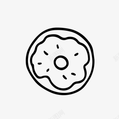 甜甜圈涂鸦垃圾食品零食图标图标