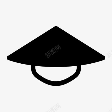 圆锥形帽子水田帽子米饭帽子图标图标
