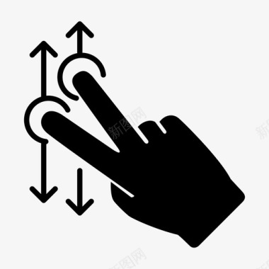 两个手指滚动手势手图标图标