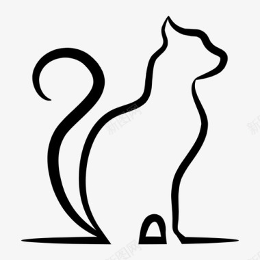猫动物动物线图标图标