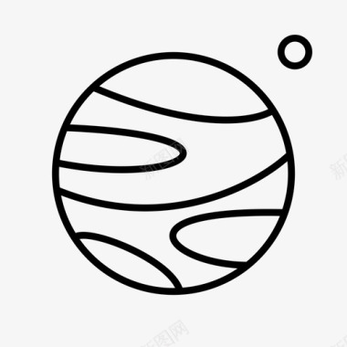岩石行星月球轨道图标图标
