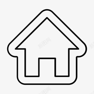 家房子两条线图标图标