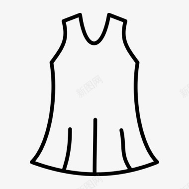 无袖连衣裙休闲服装图标图标