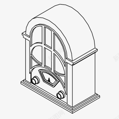 收音机矢量收音机音乐调谐器电台图标图标